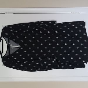 Old Navy Black and White Floral Dress XL